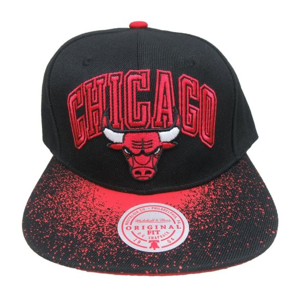 Mitchell & Ness Chicago Bulls NBA Re-Take Snapback Hat Cap Black Red NEW - Picture 1 of 11